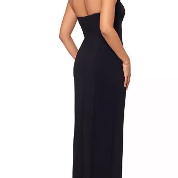 Betsy & Adam Black Strapless tuxedo Dress - Picture 3 of 4